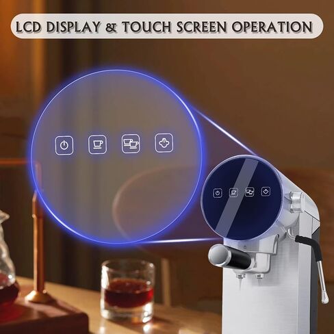 ماكينة اسبريسو سكاي هومو، ماكينة صنع قهوة اسبريسو 20 بار مع جهاز بخار الحليب، ماكينة صنع اسبريسو وكابتشينو لاتيه، ماكينة قهوة اسبريسو مع لوحة لمس رقمية، 1250 وات، ستانلس ستيل in Kuwait