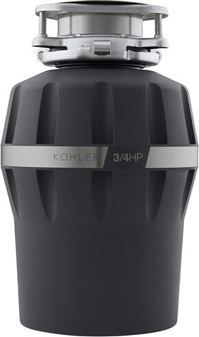 KOHLER 29361-CHR Reckon التخلص من القمامة مع تقليل الصوت، تغذية مستمرة 3/4 HP، سلك طاقة متضمن، فحمي in Kuwait