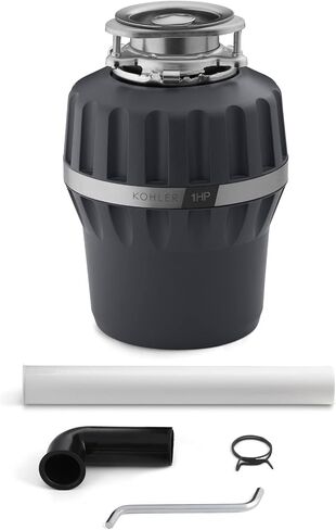 KOHLER 29361-CHR Reckon Garbage Disposal with Sound Reduction, 3/4 HP Continuous Feed, Power Cord Included, Charcoal in Saudi Arabia
