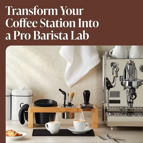 KitUp Espresso Knock Box and Tamp Station - Tamping Station with Tamp Stand and Coffee Tamper Holder - Espresso Machine Accessories for Home Coffee Bar or Commercial Cafe - Complete Coffee-Making Kit in Saudi Arabia
