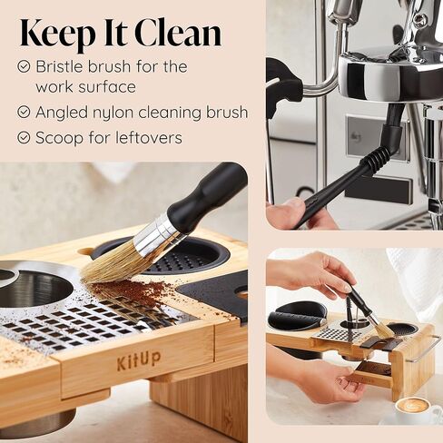 KitUp Espresso Knock Box and Tamp Station - Tamping Station with Tamp Stand and Coffee Tamper Holder - Espresso Machine Accessories for Home Coffee Bar or Commercial Cafe - Complete Coffee-Making Kit in Saudi Arabia