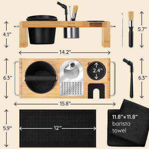 KitUp Espresso Knock Box and Tamp Station - Tamping Station with Tamp Stand and Coffee Tamper Holder - Espresso Machine Accessories for Home Coffee Bar or Commercial Cafe - Complete Coffee-Making Kit in Saudi Arabia