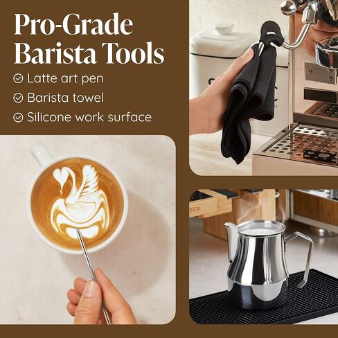 KitUp Espresso Knock Box and Tamp Station - Tamping Station with Tamp Stand and Coffee Tamper Holder - Espresso Machine Accessories for Home Coffee Bar or Commercial Cafe - Complete Coffee-Making Kit in Saudi Arabia