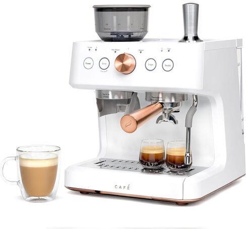 Café Bellissimo Semi Automatic Espresso Machine + Milk Frother | WiFi Connected| Built-In Bean Grinder, 15-Bar Pump & 95-Ounce Water Reservoir | Matte Black, C7CESAS3RD3 in Saudi Arabia