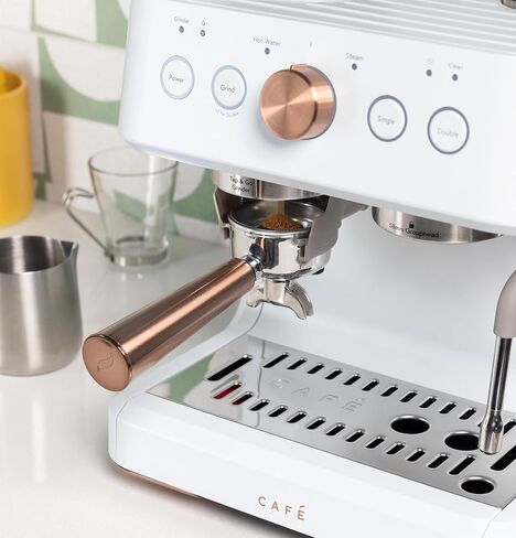 Café Bellissimo Semi Automatic Espresso Machine + Milk Frother | WiFi Connected| Built-In Bean Grinder, 15-Bar Pump & 95-Ounce Water Reservoir | Matte Black, C7CESAS3RD3 in Saudi Arabia