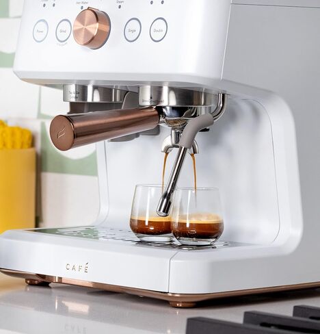 Café Bellissimo Semi Automatic Espresso Machine + Milk Frother | WiFi Connected| Built-In Bean Grinder, 15-Bar Pump & 95-Ounce Water Reservoir | Matte Black, C7CESAS3RD3 in Saudi Arabia