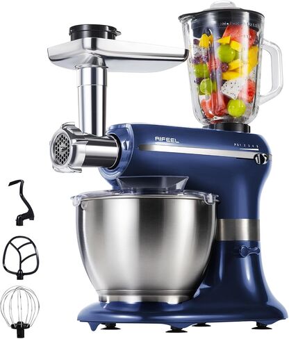 AIFEEL Stand Mixer, 800W Multifunction Electric Stand Mixer with 6.5 QT Stainless Steel Bowl,Meat Grinder,Dough Hook, Whisk, Beater,Juice Cup in Saudi Arabia