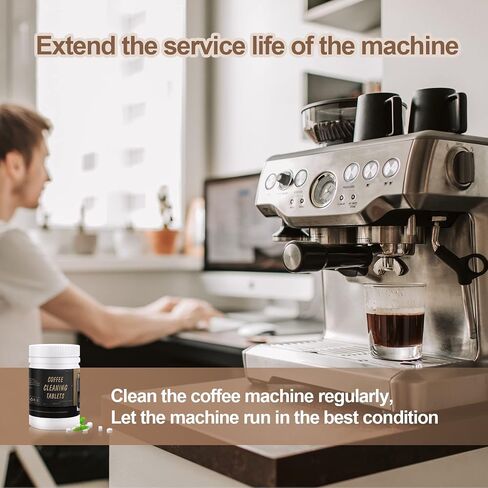 Espresso Machine Cleaning 100 Tablets For Breville, Jura, Miele, and Universal Coffee Machine for All Brands - Professional Coffee Grease and Residue Cleaner in Saudi Arabia