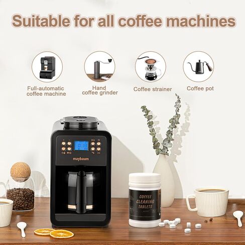Espresso Machine Cleaning 100 Tablets For Breville, Jura, Miele, and Universal Coffee Machine for All Brands - Professional Coffee Grease and Residue Cleaner in Saudi Arabia
