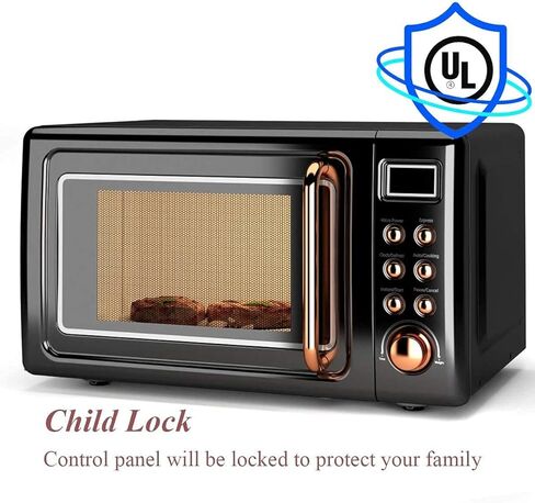 فرن ميكروويف ريترو مدمج من Moccha، 0.7 قدم مكعب، أفران ميكروويف على سطح الطاولة بقدرة 700 واط مع 5 طاقة صغيرة، وظيفة تأخير التشغيل، شاشة LED، قفل للأطفال (أبيض) in Kuwait