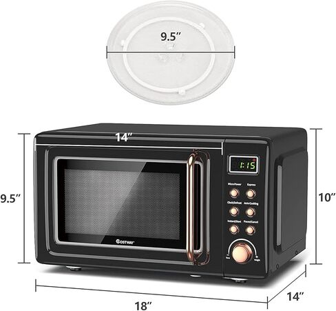 فرن ميكروويف ريترو مدمج من Moccha، 0.7 قدم مكعب، أفران ميكروويف على سطح الطاولة بقدرة 700 واط مع 5 طاقة صغيرة، وظيفة تأخير التشغيل، شاشة LED، قفل للأطفال (أبيض) in Kuwait