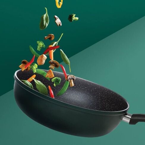 WXLBHD Wok Pan Skillet, 28CM Frying Pan with Lid, Nonstick Wok for Cooking Electric, Induction & Gas Stoves, Oven Safe in Saudi Arabia
