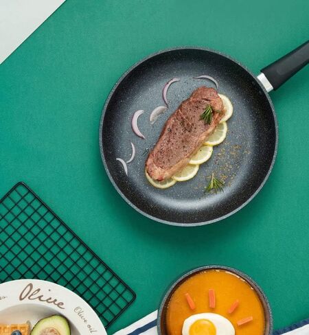 WXLBHD Wok Pan Skillet, 28CM Frying Pan with Lid, Nonstick Wok for Cooking Electric, Induction & Gas Stoves, Oven Safe in Saudi Arabia