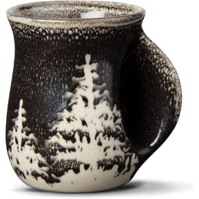 TAG 18 Oz Forest Hand Warmer Stoneware Mug, Black Hand Warmer Mug Black