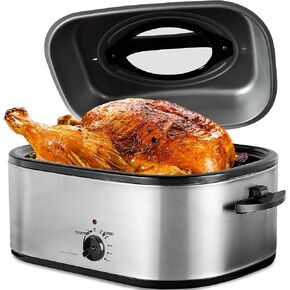 24 Quart Roaster Oven with See-through Window on Top, turkey roaster oven electric Fits Turkeys Up to 26BL, Stainless Steel in Saudi Arabia