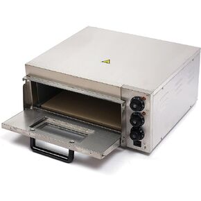 Countertop Pizza Oven, Stainless Steel Single Deck Electric 2000W Pizza Bread Oven Bakery Oven Professional Baking Equipment for Home Restaurant Bakery in Saudi Arabia
