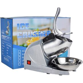 Electric Ice Crushers Machine Shaved Ice Machine Ice Snow Cone Maker Professional Double Blades Stainless Steel Ice Shaver Machine for Home Commercial Use (Blue) in Kuwait