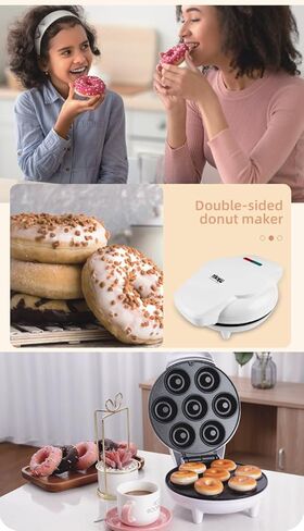 ماكينة صنع دونات صغيرة بـ7 فتحات، الة ضغط الدونات الكهربائية، ماكينة صنع الدونات الصغيرة، غير لاصقة وتسخين على الوجهين، لحلويات الافطار الصديقة للاطفال in Kuwait