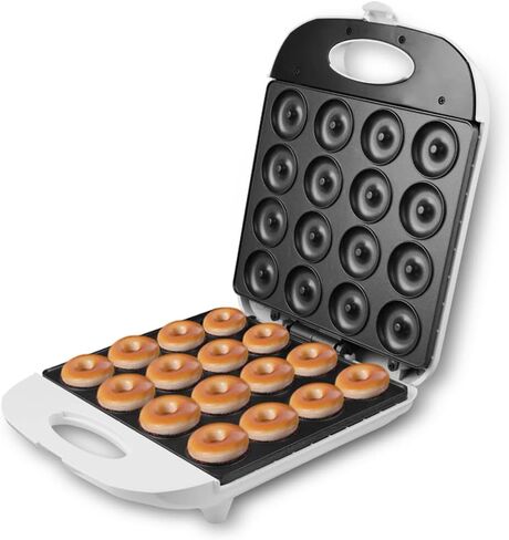 Mini Donut Maker, Mini pancakes maker Machine for Breakfast, Snacks, Desserts & More with Non-stick Surface, cake machine, Double-sided heating Makes 16 Doughnuts in Saudi Arabia