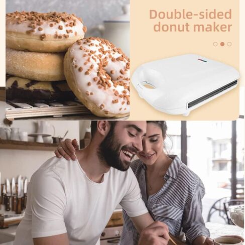Mini Donut Maker, Mini pancakes maker Machine for Breakfast, Snacks, Desserts & More with Non-stick Surface, cake machine, Double-sided heating Makes 16 Doughnuts in Saudi Arabia