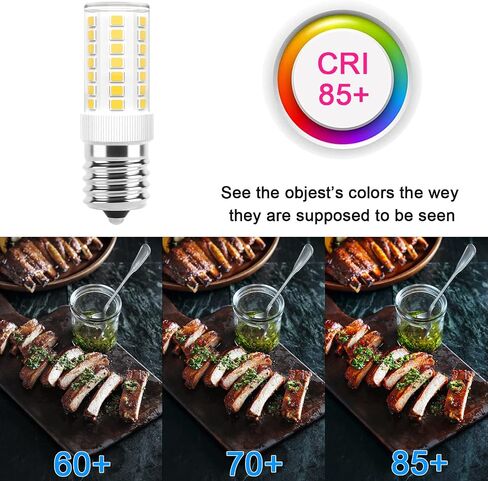 مصابيح LED E17 قابلة للتعتيم بقدرة 5 وات في الميكروويف فوق لمبة الموقد، مكافئة 40 وات، ضوء النهار الأبيض 6000 ك، مناسب لأفران الميكروويف ويرلبول مايتاج GE كينمور LG، يستبدل 8206232A 1890433 AP4512653، عبوتان in Kuwait