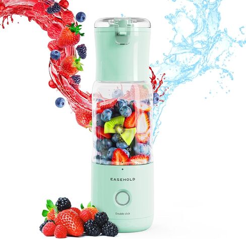 Personal Blender, Portable Blender for Shakes and Smoothies, Fresh Juice Mini Fast Blender with 6 Blades, Rechargable Single Blender BPA Free for Kitchen, Sport, Travel (Green) in Saudi Arabia