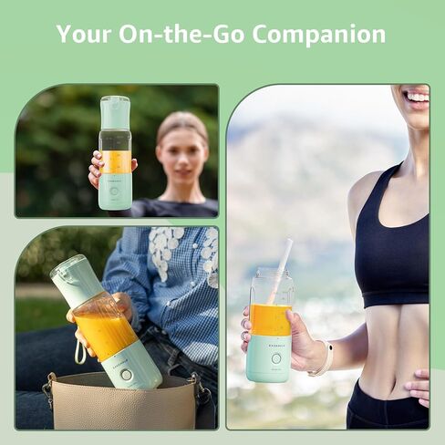 Personal Blender, Portable Blender for Shakes and Smoothies, Fresh Juice Mini Fast Blender with 6 Blades, Rechargable Single Blender BPA Free for Kitchen, Sport, Travel (Green) in Saudi Arabia