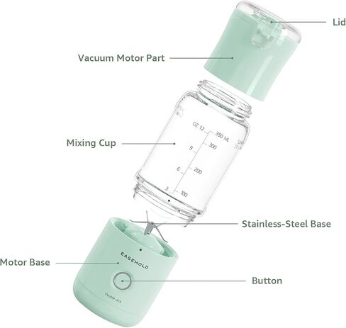 Personal Blender, Portable Blender for Shakes and Smoothies, Fresh Juice Mini Fast Blender with 6 Blades, Rechargable Single Blender BPA Free for Kitchen, Sport, Travel (Green) in Saudi Arabia