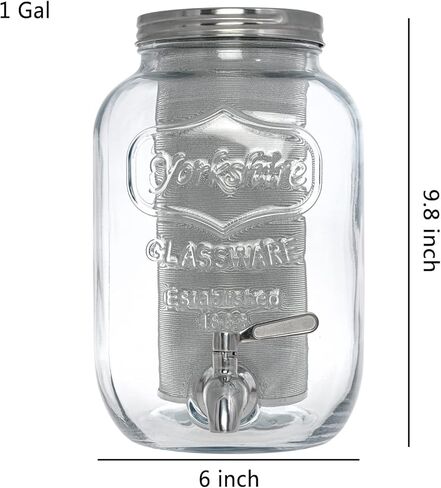 Cold Brew Pitcher, Cold Brew Maker, 1 Gallon Iced Coffee Maker, Cold Brew Mason Jar, Ice Tea Thick Glass Carafe with 3rd Generation Stainless Steel Mesh Filter in Kuwait