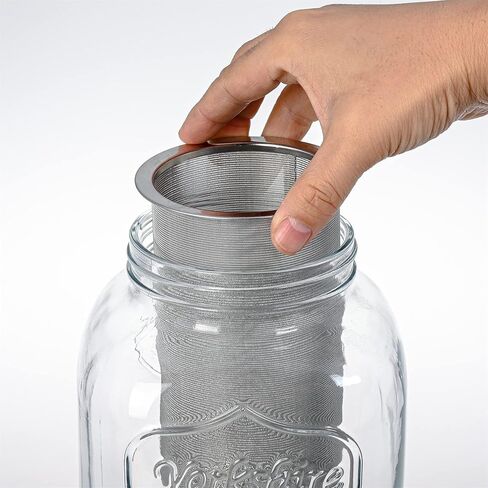 Cold Brew Pitcher, Cold Brew Maker, 1 Gallon Iced Coffee Maker, Cold Brew Mason Jar, Ice Tea Thick Glass Carafe with 3rd Generation Stainless Steel Mesh Filter in Kuwait