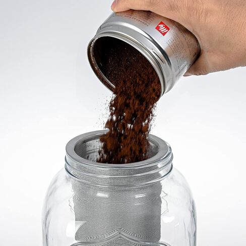 Cold Brew Pitcher, Cold Brew Maker, 1 Gallon Iced Coffee Maker, Cold Brew Mason Jar, Ice Tea Thick Glass Carafe with 3rd Generation Stainless Steel Mesh Filter in Kuwait