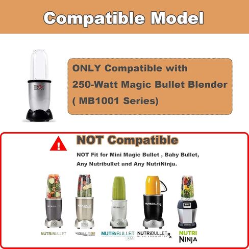 قطع غيار بديلة للشفرة المسطحة 2X لخلاط Magic Bullet، متوافقة مع سلسلة Magic Bullet 250W MB1001 مع ملحقات الخلاط الحشيات (2) in Kuwait