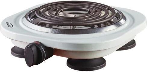 Brentwood Single Electric Burner 1000-Watt, White in Kuwait