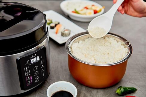 جهاز طهي الأرز Yum Asia Kumo YumCarb مع وعاء سيراميك ومنطق غامض متقدم، (5.5 أكواب، 1 لتر)، 5 وظائف لطهي الأرز، 3 وظائف متعددة للطهي، طاقة أمريكية 110 فولت (فولاذ مقاوم للصدأ خفيف) in Kuwait