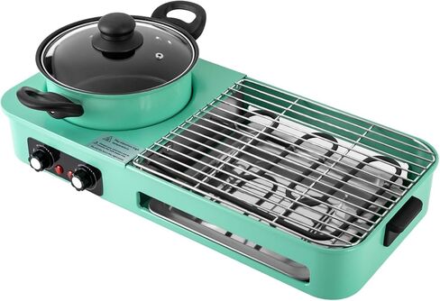 مجموعة شواية وشواية كهربائية داخلية قابلة للإزالة 3 في 1، وعاء ساخن شابو كهربائي قابل للفصل، لوحة غير لاصقة، مع درجة حرارة قابلة للتعديل، مجموعة شواء هوتبوت للشواء in Kuwait