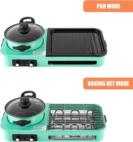 مجموعة شواية وشواية كهربائية داخلية قابلة للإزالة 3 في 1، وعاء ساخن شابو كهربائي قابل للفصل، لوحة غير لاصقة، مع درجة حرارة قابلة للتعديل، مجموعة شواء هوتبوت للشواء in Kuwait