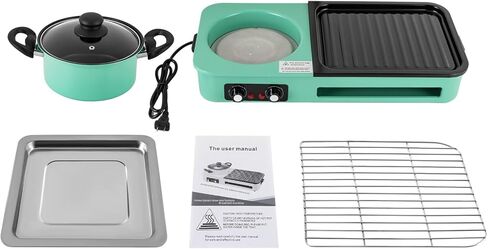 مجموعة شواية وشواية كهربائية داخلية قابلة للإزالة 3 في 1، وعاء ساخن شابو كهربائي قابل للفصل، لوحة غير لاصقة، مع درجة حرارة قابلة للتعديل، مجموعة شواء هوتبوت للشواء in Kuwait