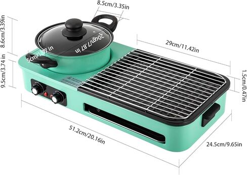 مجموعة شواية وشواية كهربائية داخلية قابلة للإزالة 3 في 1، وعاء ساخن شابو كهربائي قابل للفصل، لوحة غير لاصقة، مع درجة حرارة قابلة للتعديل، مجموعة شواء هوتبوت للشواء in Kuwait