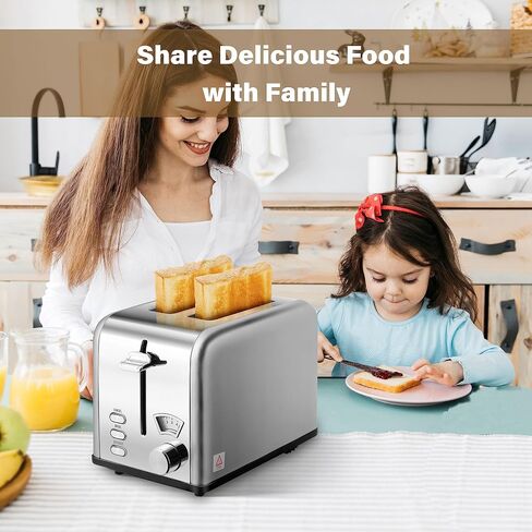 YSSOA 2-Slice Toaster with 1.5 inch Wide Slot, 5 Browning Setting and 3 Function: Bagel, Defrost & Cancel, Retro Stainless-Steel Style, Toast Bread Machine with Removable Crumb Tray, Black in Saudi Arabia