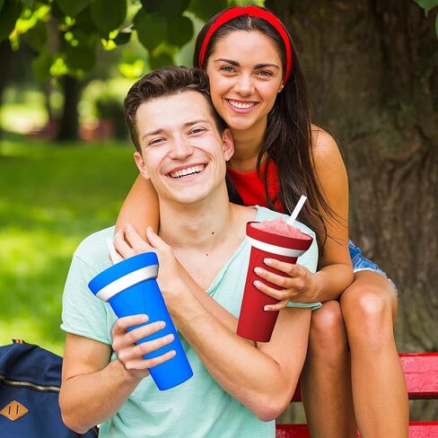 كوب صانع سلوشي من نالاكس DIY، 2023 كوب ضغط صانع سلاشي سحري جديد، كوب عصير للتبريد السريع للصيف، صانع سلاشي بطبقة مزدوجة، كوب ثلج مضغوط in Kuwait