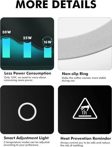 Geedel Coffee Mug Warmer, Smart Coffee Warmer for Desk Office Home, Mug Warmer with 3 Temperature Settings, Coffee Cup Warmer for Cocoa, Tea, Milk in Kuwait