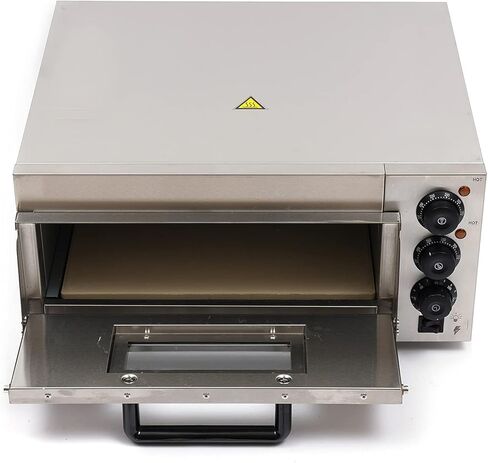 Countertop Pizza Maker, Electric Pizza Oven Single Deck Fire Stone Commercial Stainless Steel, 1500W 110V Single Deck Commercial Electric Pizza Oven 11.5 inch Pizza Oven with Dedicated in Kuwait