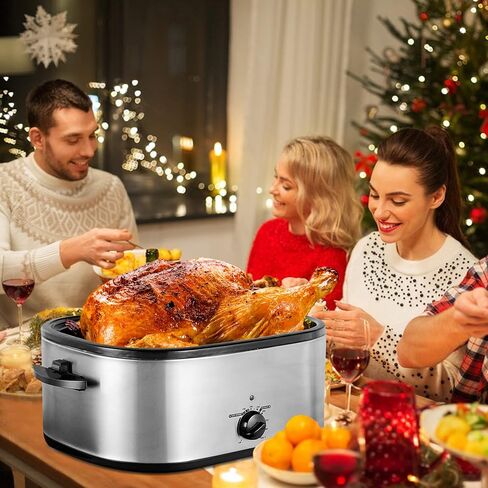 24 Quart Roaster Oven with See-through Window on Top, turkey roaster oven electric Fits Turkeys Up to 26BL, Stainless Steel in Saudi Arabia