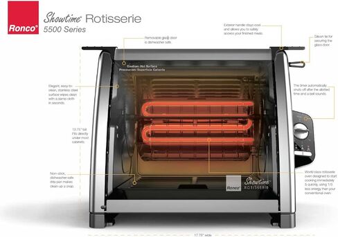 Ronco Showtime Modern Edition Rotisserie Oven, Extra Large, Stainless in Kuwait