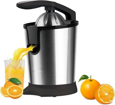 Electric Citrus Juicer, 160W Orange Juicer with Humanized Handle and Stable Base, Stainless Steel Juicer Squeezer, Efficient Filtration System, for Lime Pomegranate Grapefruits Ginger in Saudi Arabia