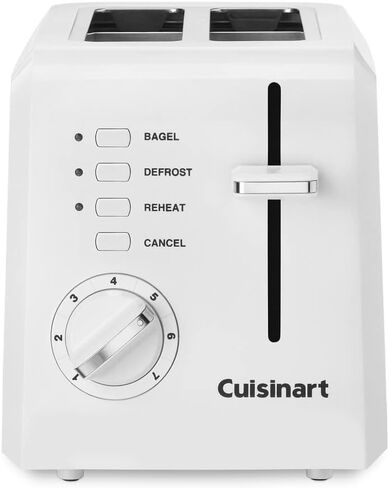 ميكروويف RCA RMW1132-WHITE مقاس 1.1 قدم مكعب بقدرة 1000 وات، أبيض وCuisinart CPT-122 محمصة خبز بلاستيكية مدمجة مكونة من شريحتين، أبيض in Saudi Arabia