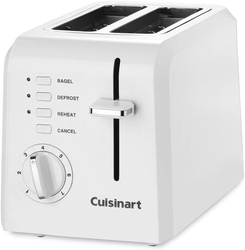 ميكروويف RCA RMW1132-WHITE مقاس 1.1 قدم مكعب بقدرة 1000 وات، أبيض وCuisinart CPT-122 محمصة خبز بلاستيكية مدمجة مكونة من شريحتين، أبيض in Saudi Arabia