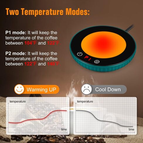 Coffee Mug Warmer, Candle Warmer with Auto Shut Off & 2-Temp Settings & 12-Hour Timer, Mug Warmer for Coffee, Beverage, Candle, Milk, Tea (No Cup) in Saudi Arabia