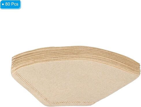 PATIKIL 1-2 Cup Cone Coffee Paper Filters 1.97x5.31x3.15 Inch Disposable Pour-Over Drip Brew for Cafe Office Home Pack of 80 in Saudi Arabia