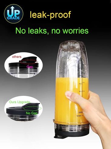 كوب خلاط نوتري نينجا بديل 18oz مع غطاء رشفة وختم لـ BL450 BL456 BL480 BL482 BL640 BL642 BL682 BN401 BN751 BN801 Foodi SS101 SS151 SS351 SS401 SS400 Ninja Blender Auto IQ Blade، عبوتان in Kuwait